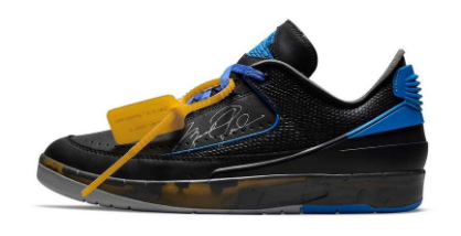 Off-White Black Blue Jordan 2 Retro Low SP
