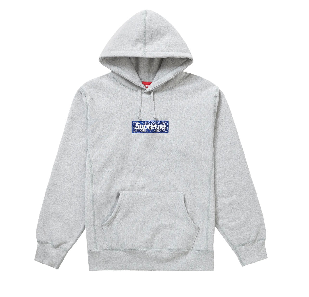 Supreme Bandana Box Logo Hooded Sweatshirt Heather Grey