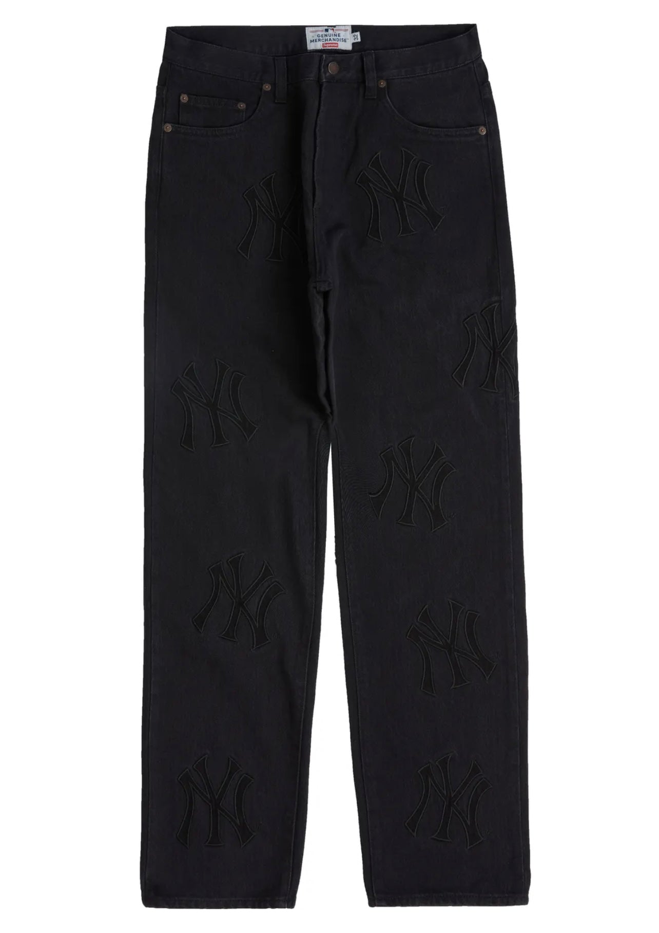 Supreme x New York Yankees Regular Jean Washed Black