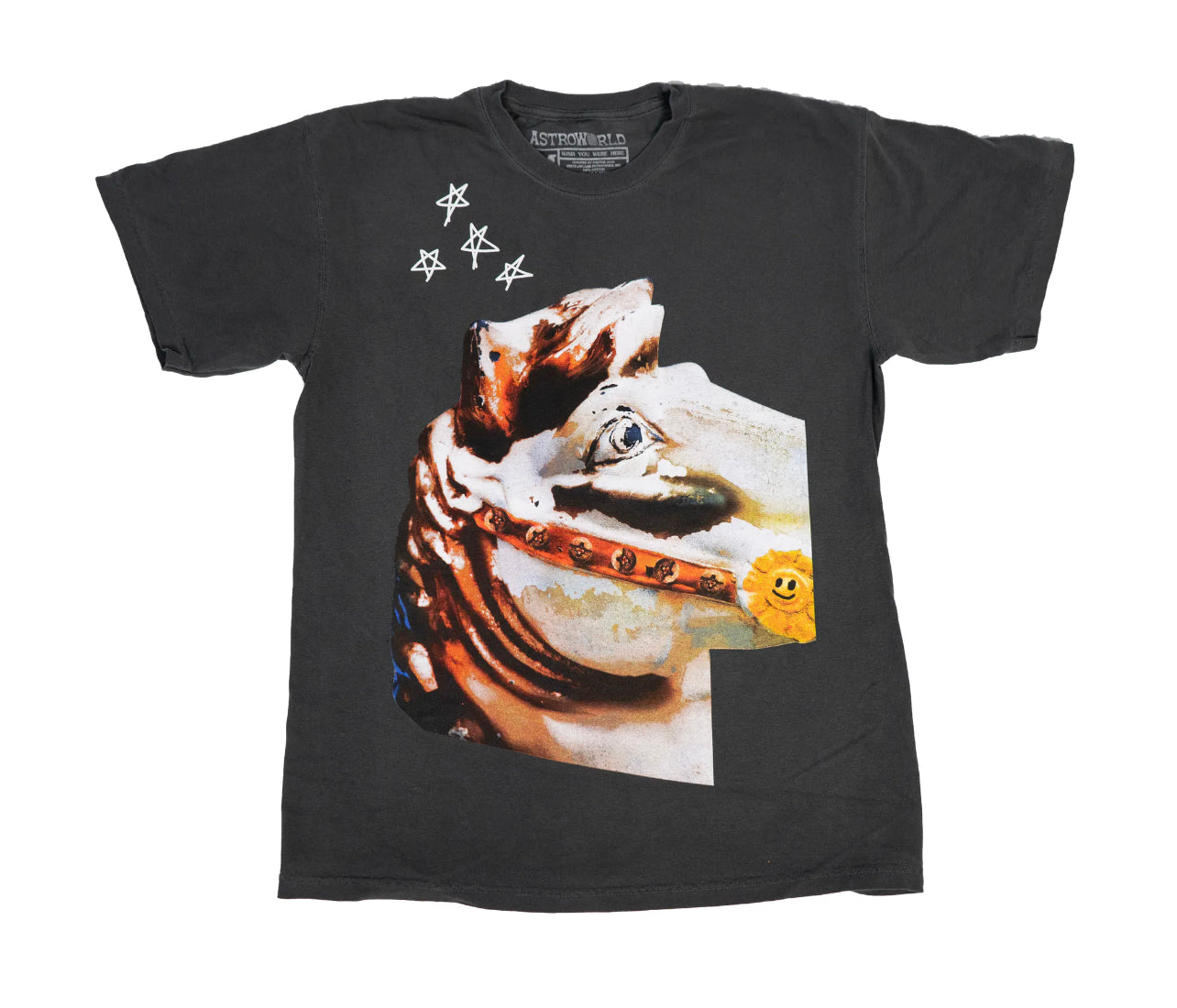 Travis Scott Astroworld Horse Head Tee Washed Black