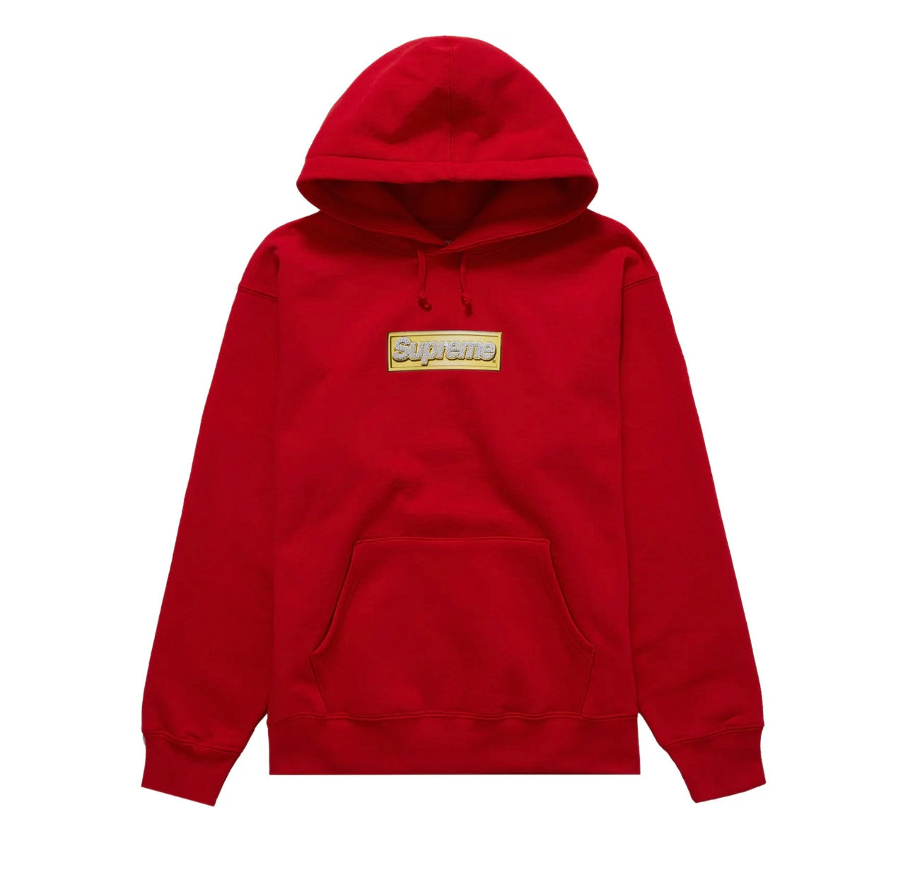 Supreme Bling Box Logo Hooded Sweatshirt Red