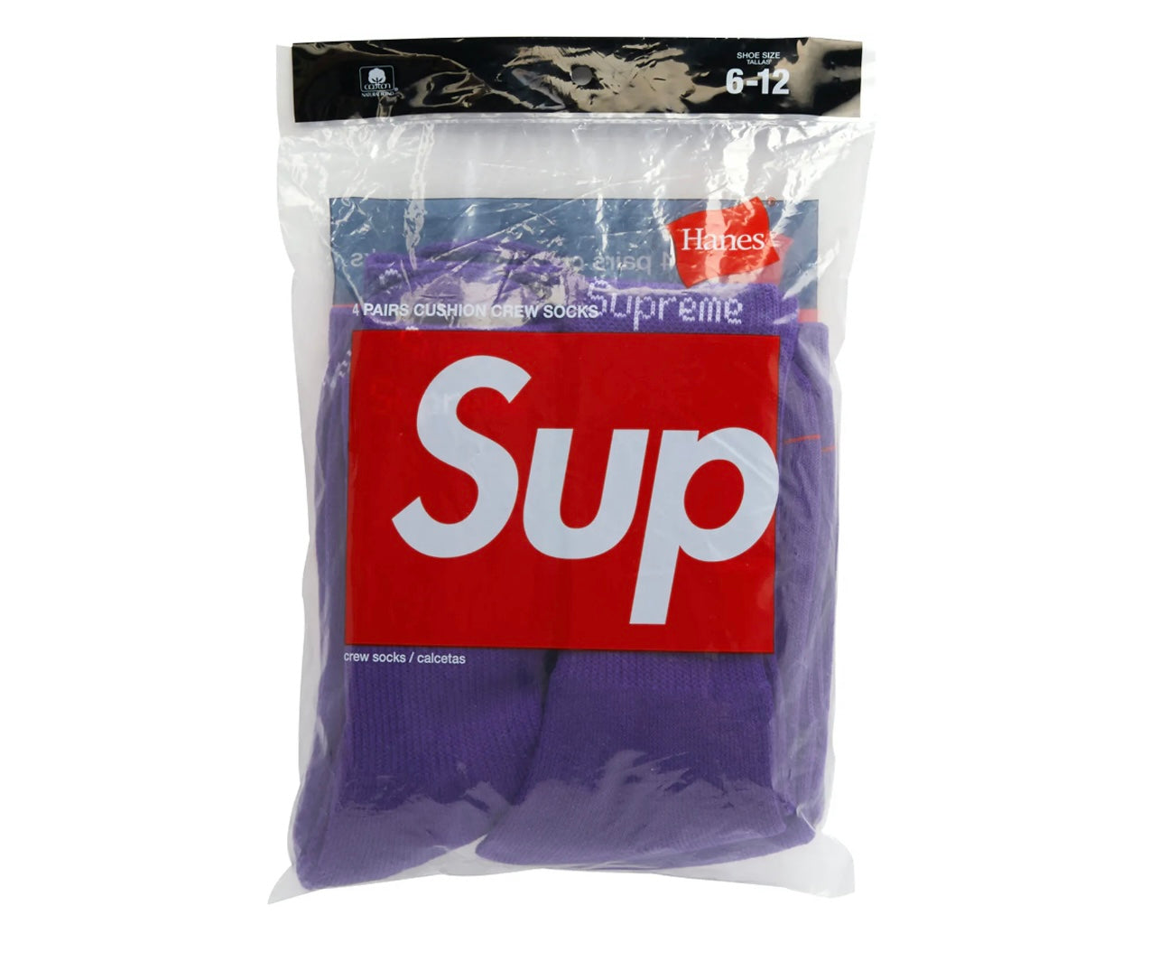 Supreme Hanes Crew Socks Purple (4 Pack)