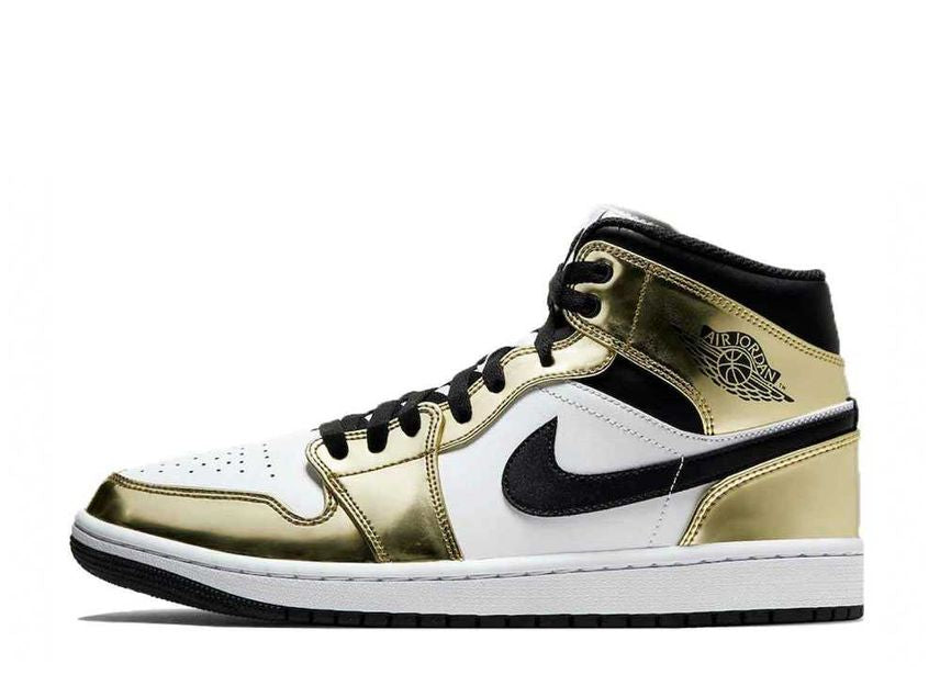 Metallic Gold Black White Jordan 1 Mid