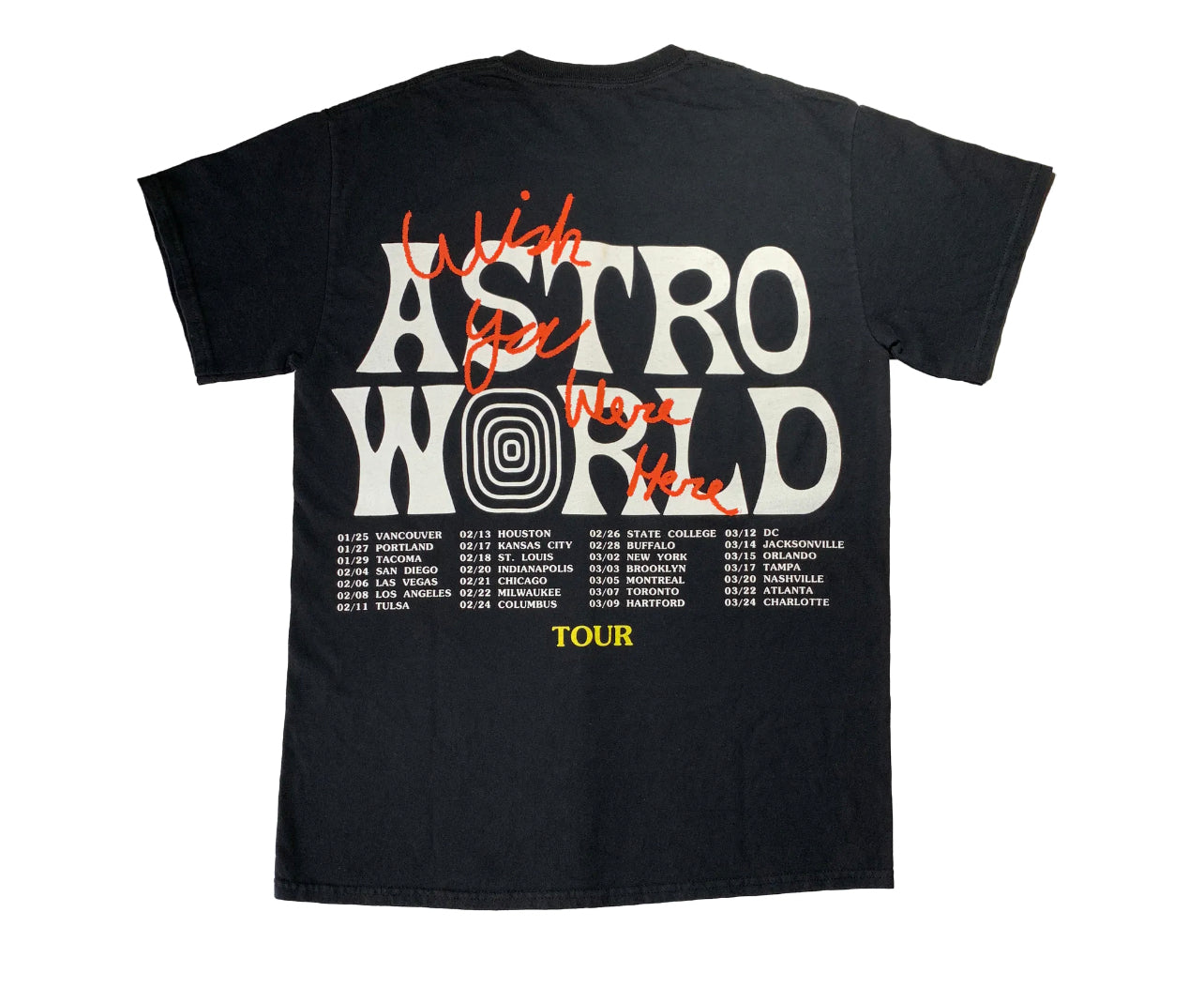 Travis Scott Astroworld Tour Wish You Were Here Tee Black