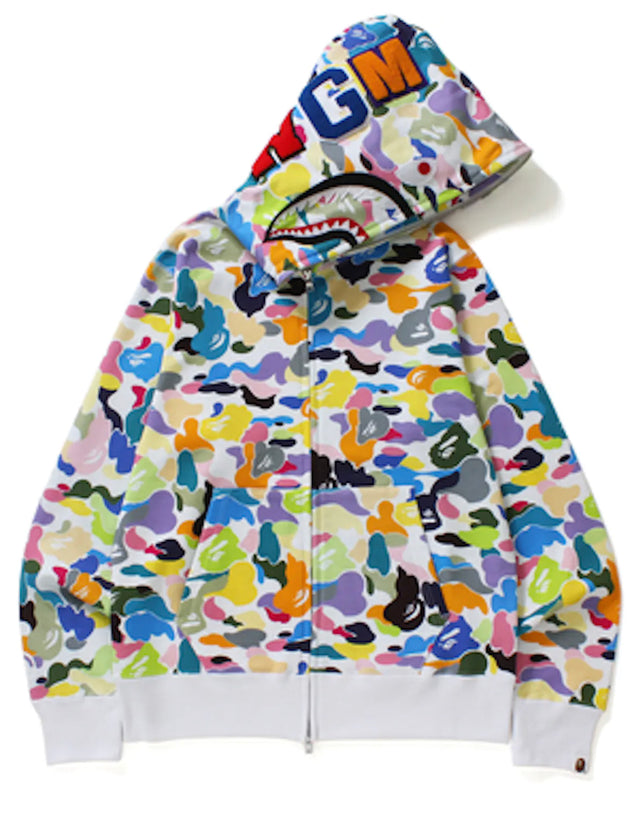 Bape Camo Multicolor Shark Hoodie (Japanese Sizing)