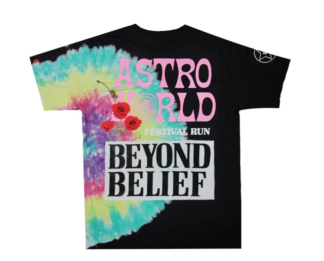 Travis Scott Astroworld Festival Run Tie Dye Tee Black