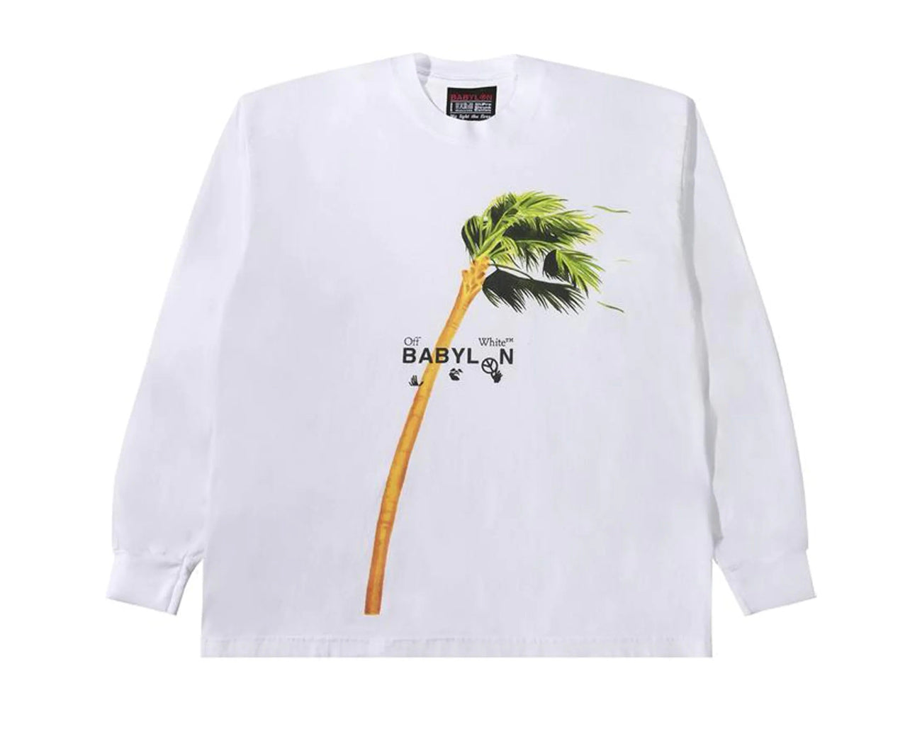 Babylon III Wind Palm L/S Tee White