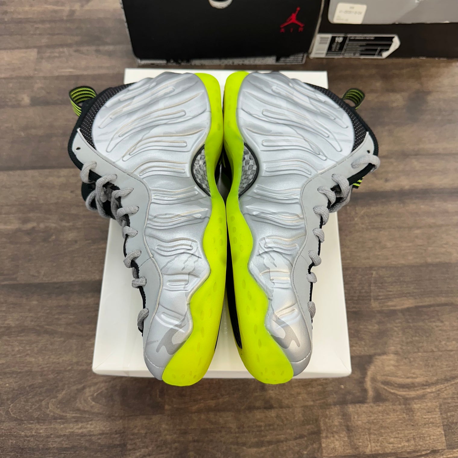 Silver Volt Camo Foamposite One (Used)