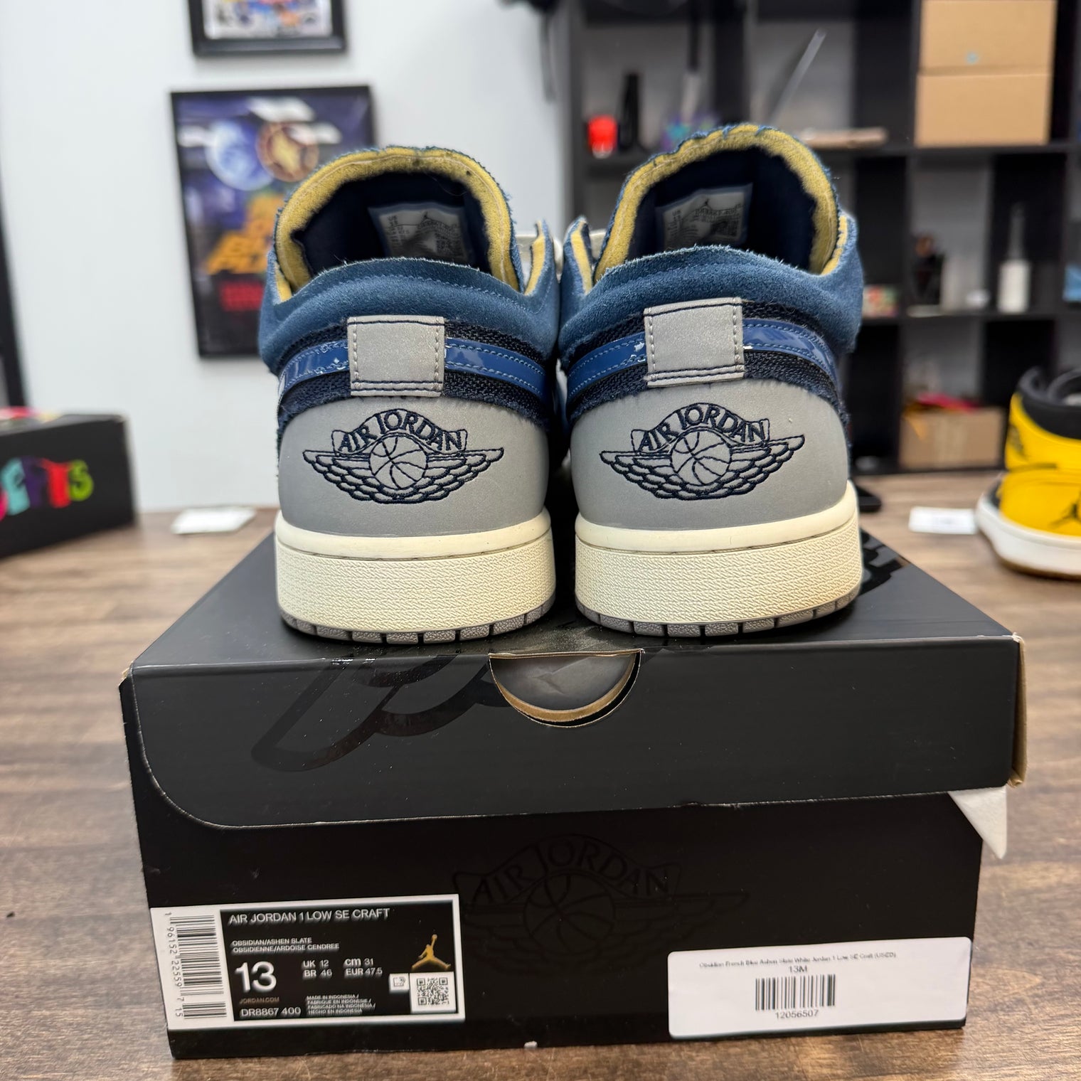 Obsidian French Blue Ashen Slate White Jordan 1 Low SE Craft (USED)