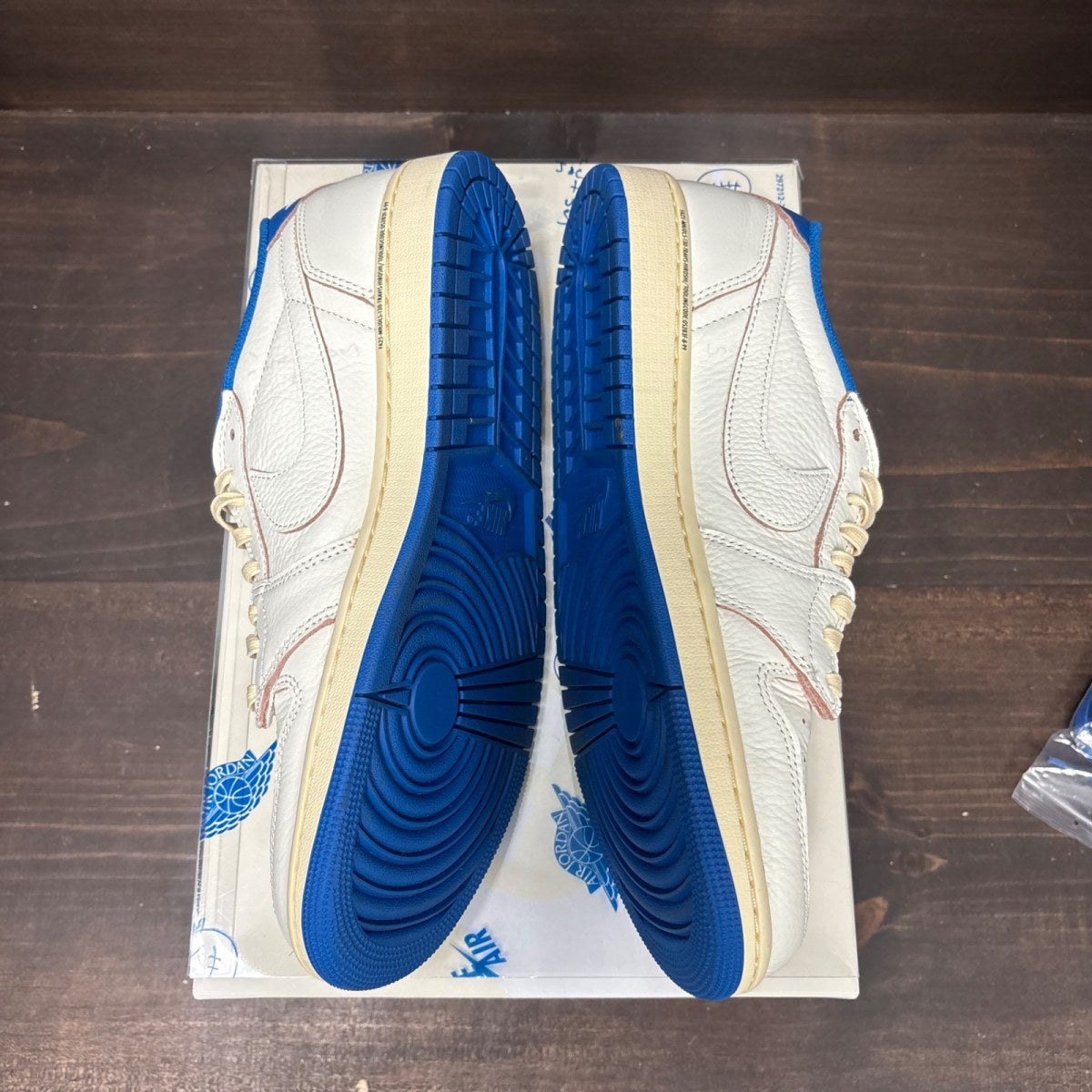 Jordan 1 Retro Low OG SP Fragment x Travis Scott Sail Military Blue Size 10.5 (Pre-Owned) - Image 4