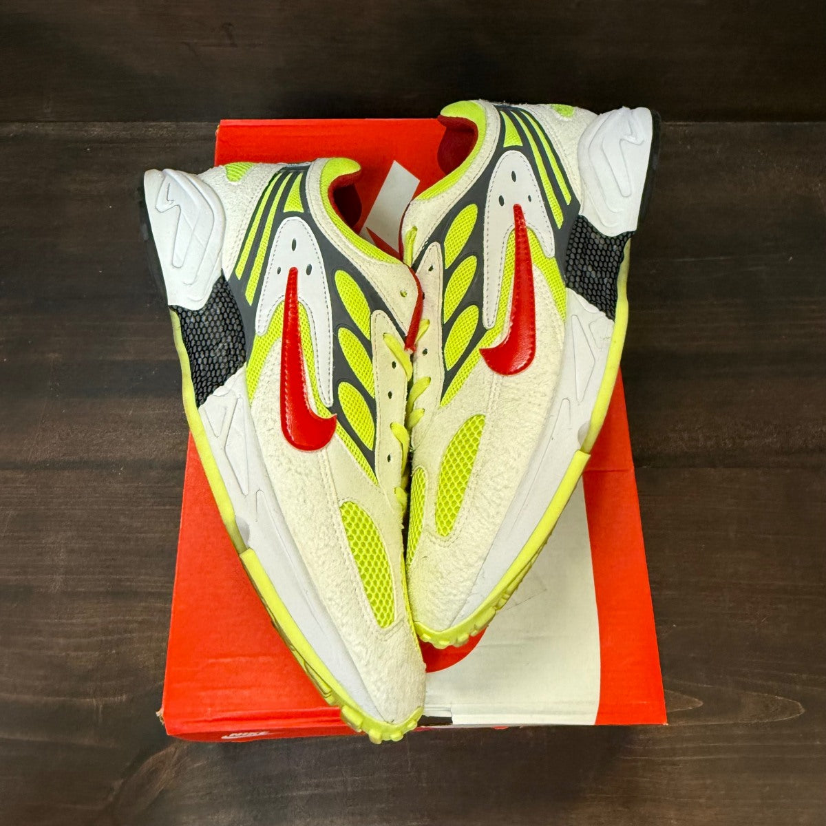 Nike Air Ghost Racer White Atom Red Neon Yellow - Image 2