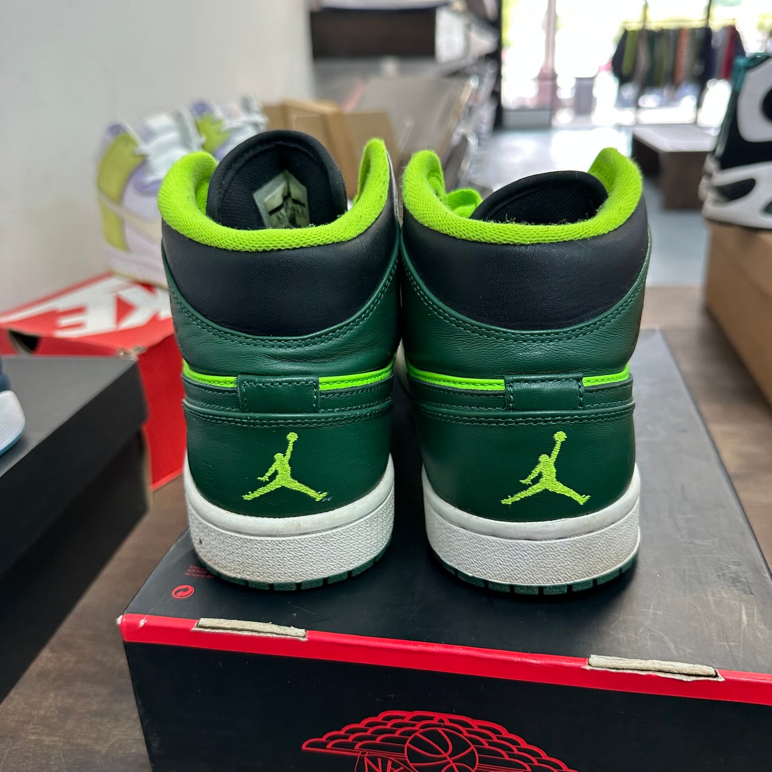 Air Jordan 1 Retro Mid Gorge Green (Used, No Insoles, No Box)