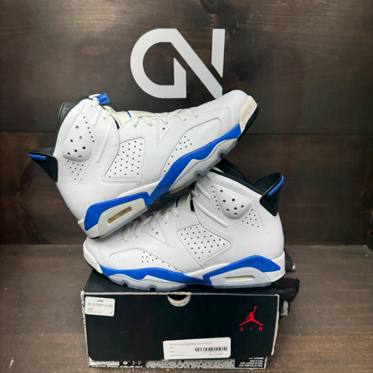Jordan 6 Retro Sport Blue (2014) Size 8.5 - back