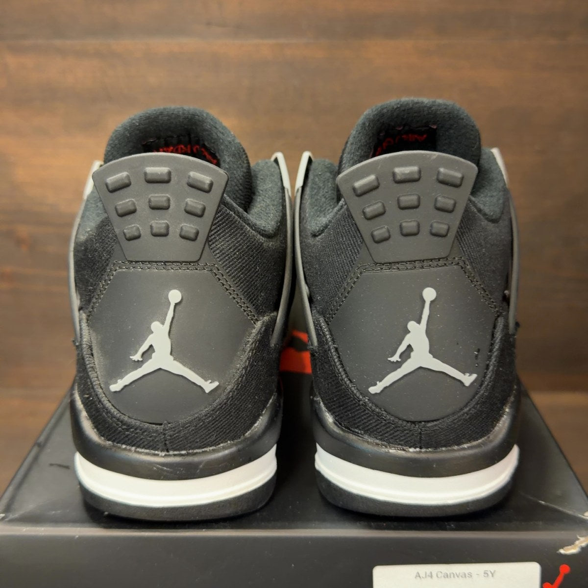Jordan 4 Retro Black Canvas (GS) Size 5Y (Pre-Owned) - aux