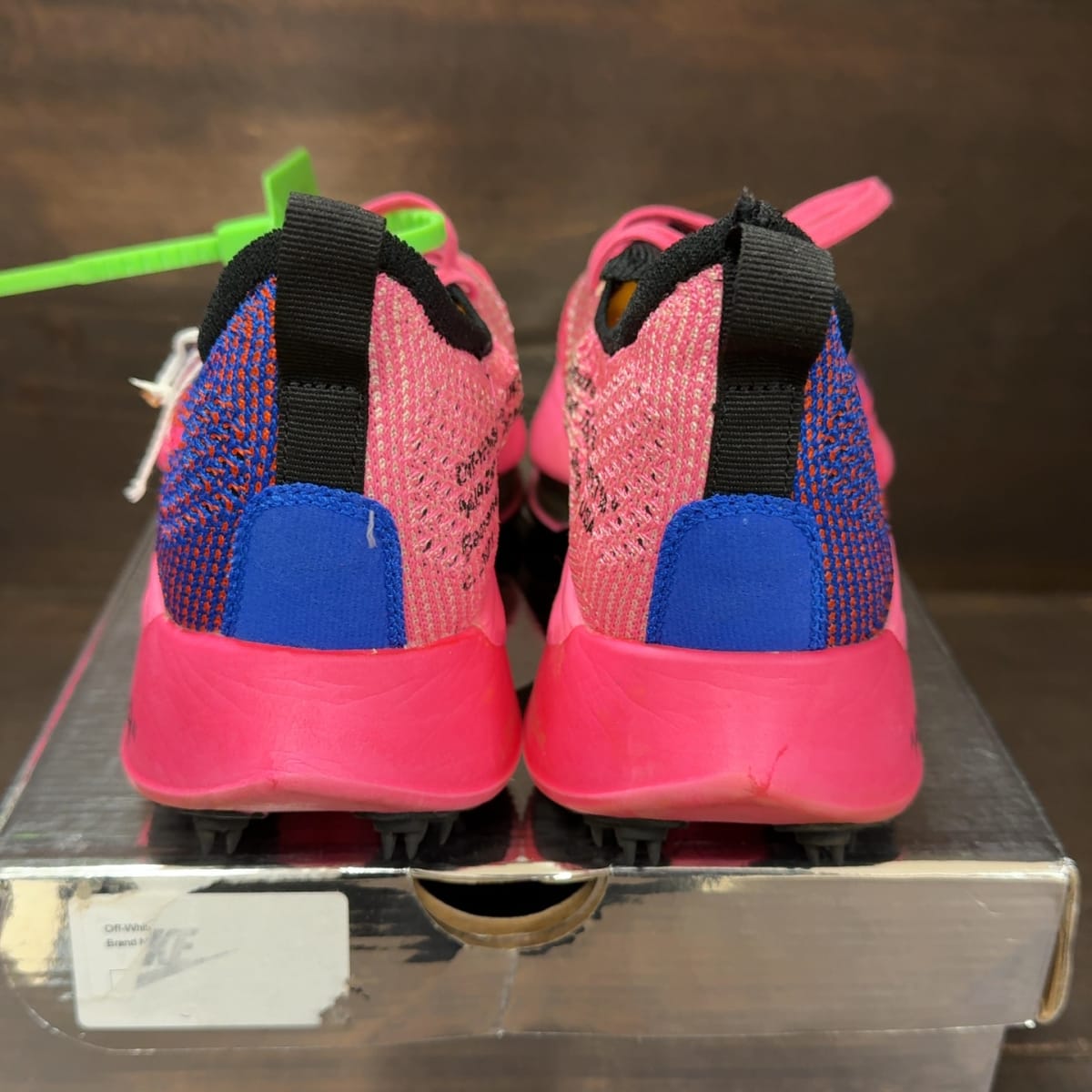 Nike Air Zoom Tempo Next% Flyknit Off-White Racer Blue Pink Glow Size 8.5 (Pre-Owned) - aux