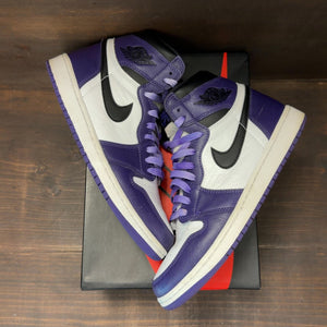 Jordan 1 Retro High Court Purple White Size 9 (Pre-Owned) - back