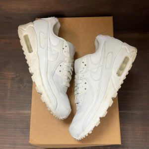 Nike Air Max 90 Leather Triple White Size 6.5 (Pre-Owned) - back