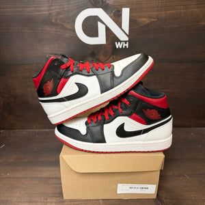 Jordan 1 Mid Gym Red Black Toe Size 8 (Pre-Owned) - Image 1