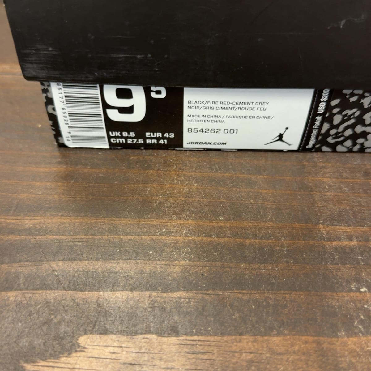 Jordan 3 Retro Black Cement (2018) Size 9.5 (Pre-Owned) - aux