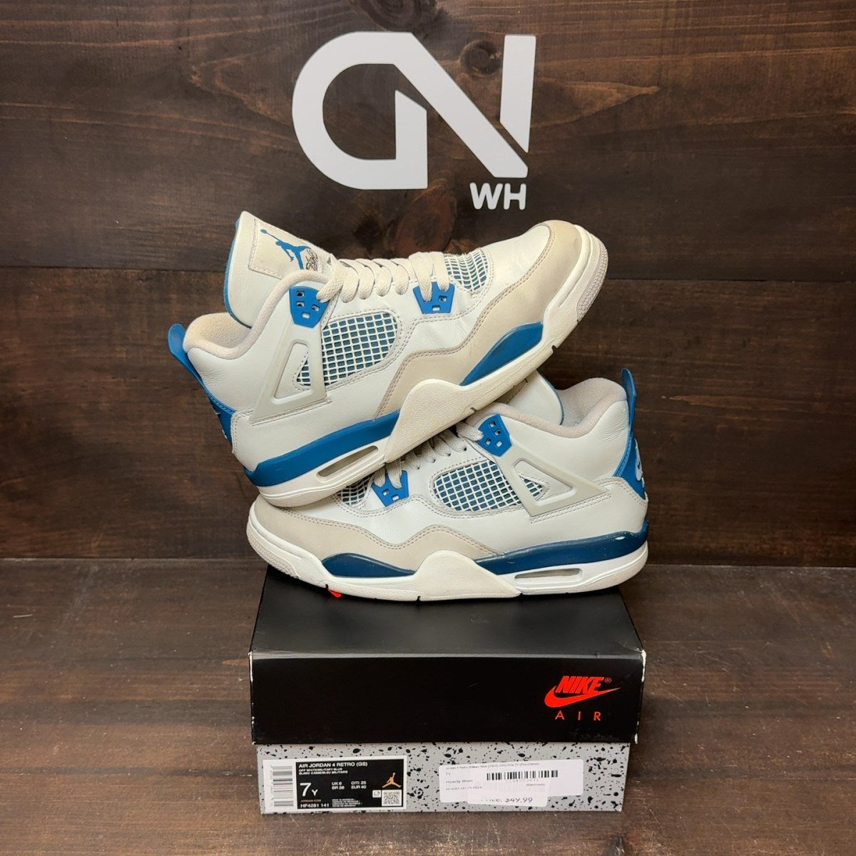 Jordan 4 Retro Military Blue (2024) (GS) - Image 1