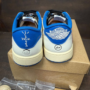Jordan 1 Retro Low OG SP Fragment x Travis Scott Sail Military Blue Size 9 (Pre-Owned) - sole