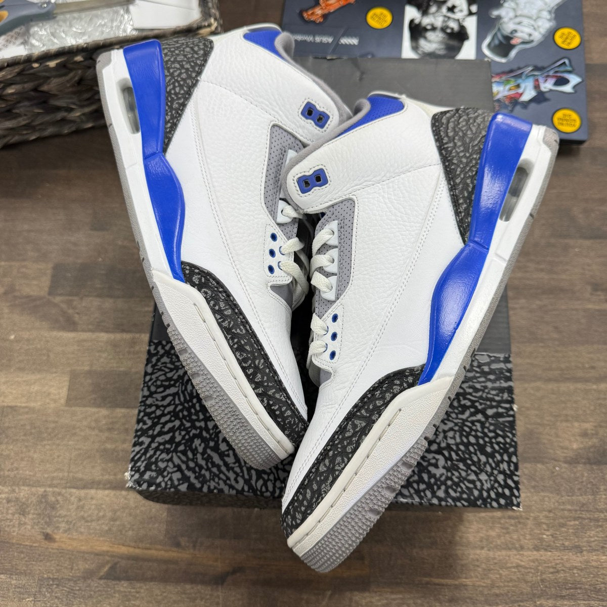 Jordan 3 Retro Racer Blue Size 12 (Pre-Owned) - Image 1