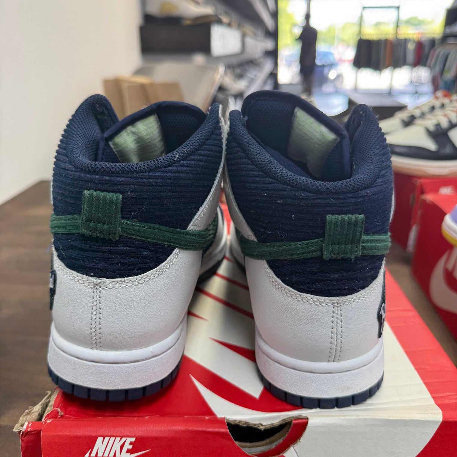 Sports Specialties White Navy Dunk High (USED)