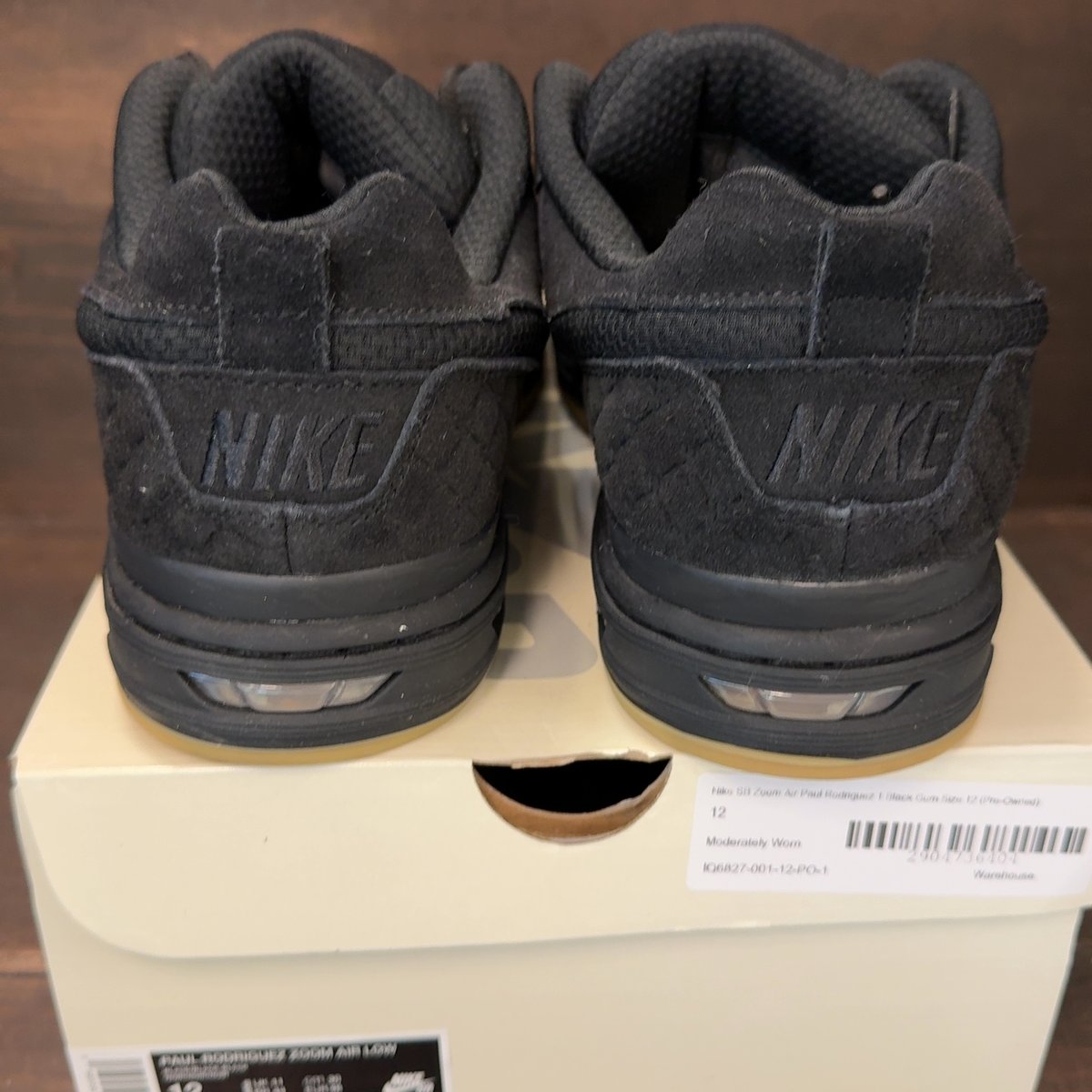 Nike SB Zoom Air Paul Rodriguez 1 Black Gum Size 12 (Pre-Owned) - aux