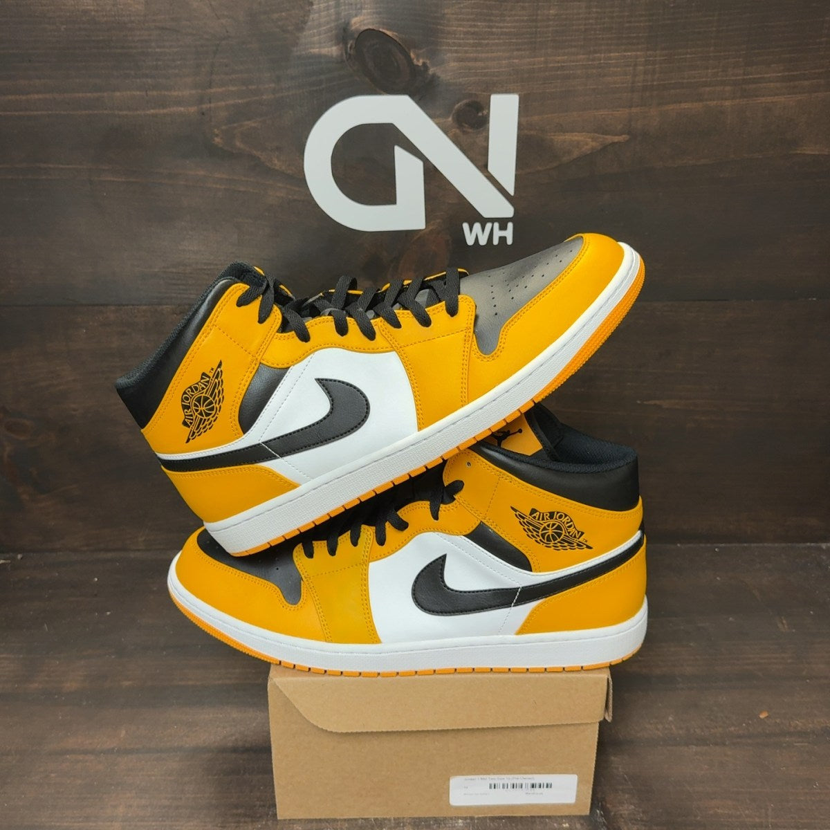 Jordan 1 Mid Taxi Size 15 (Pre-Owned) - Image 1