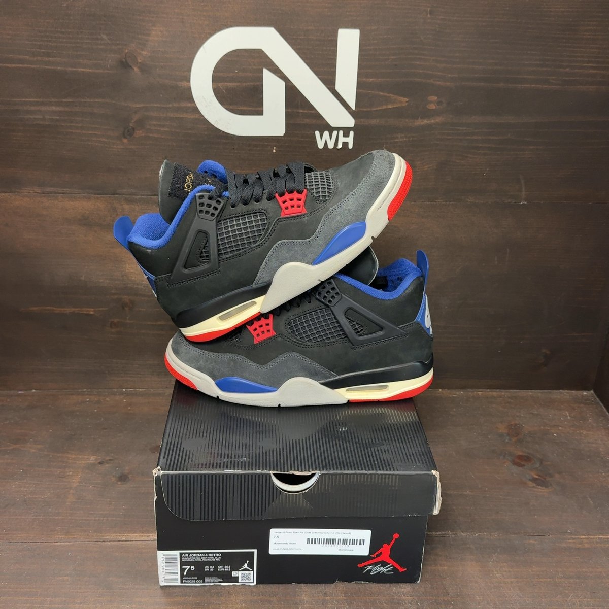 Jordan 4 Retro Rare Air (Gold Lettering) Size 7.5 (Pre-Owned) - front