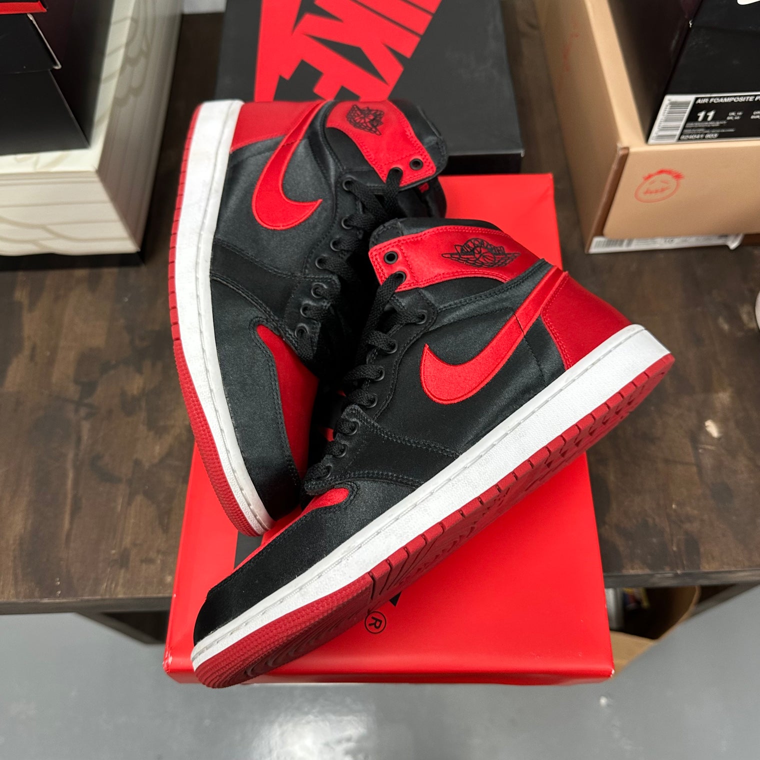 Satin Bred Jordan 1 High (W) (USED)