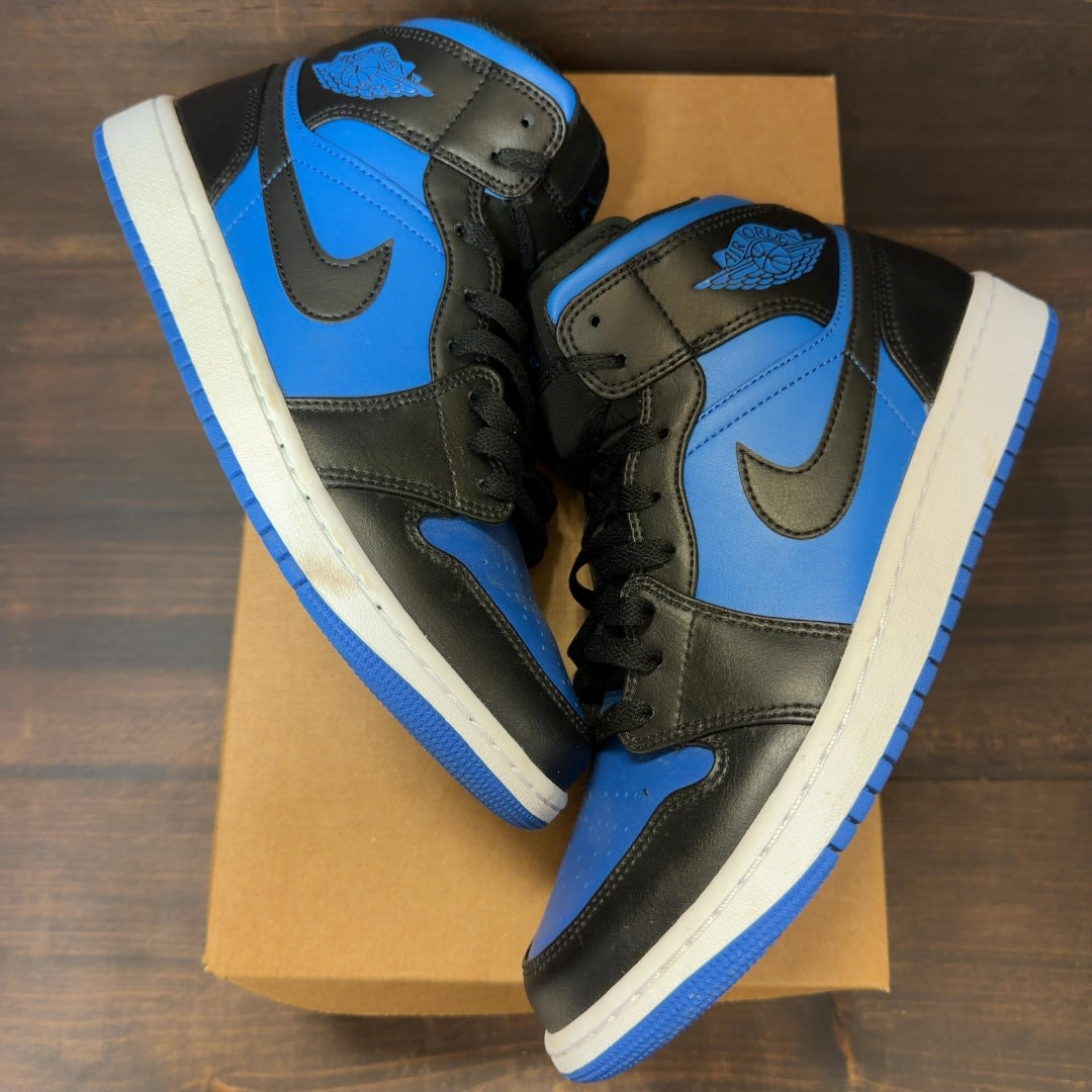 Jordan 1 Mid Black Royal Blue Size 9 (Pre-Owned) - Image 2