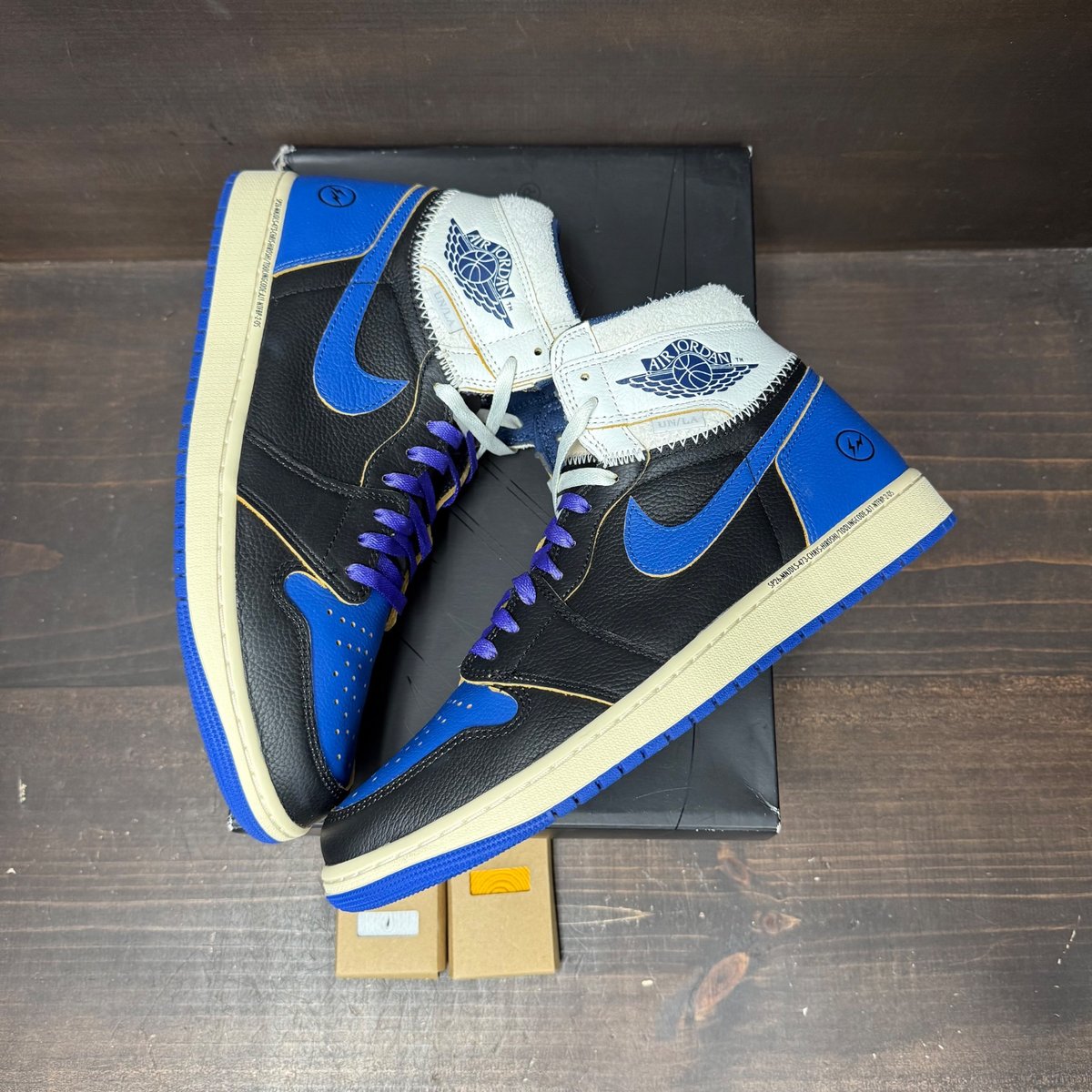 Jordan 1 Retro High OG SP Fragment x Union LA Sport Royal Size 12 (Pre-Owned) - tag