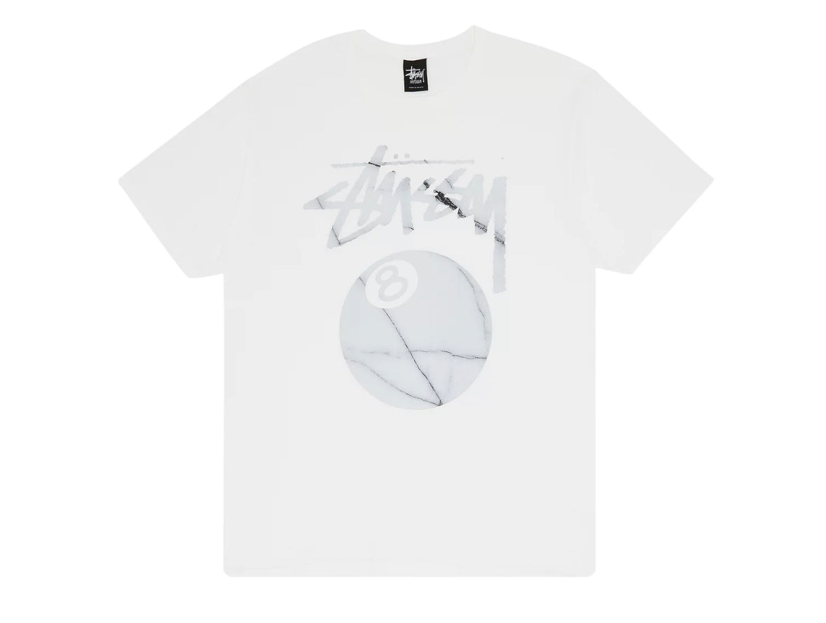 Stussy 8 Ball Marble Tee White