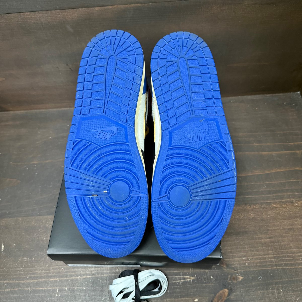 Jordan 1 Retro High OG SP Fragment x Union LA Varsity Red Sport Royal Size 11.5 (Pre-Owned) - box