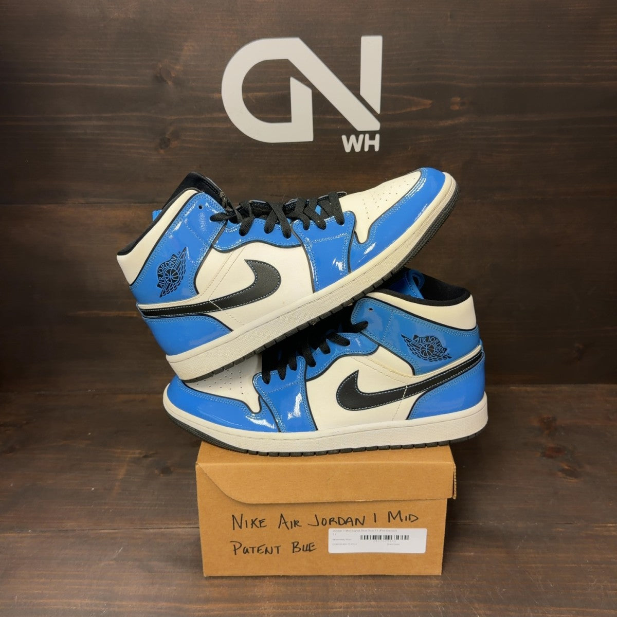Jordan 1 Mid Signal Blue Size 11 (Pre-Owned) - Image 1