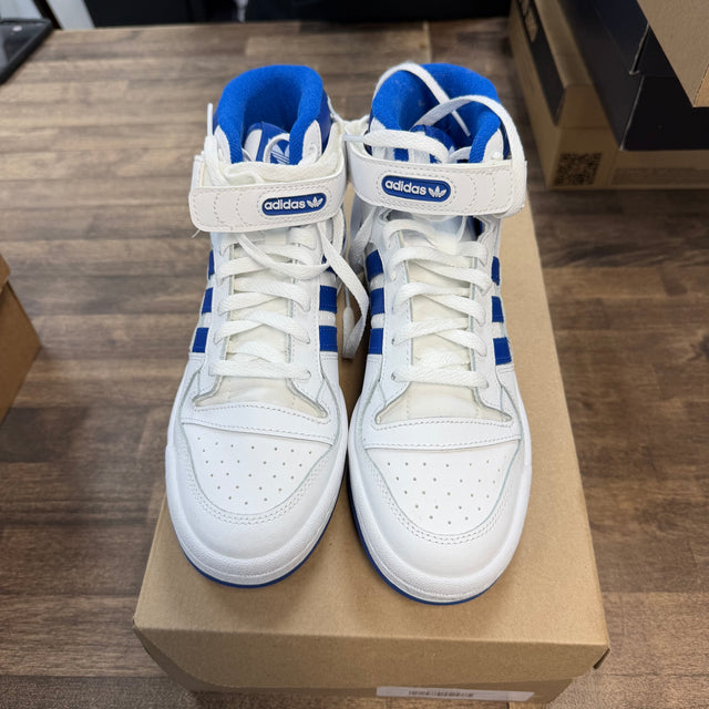 adidas Forum Mid White Royal Blue (US 9W) (USED, No Box)