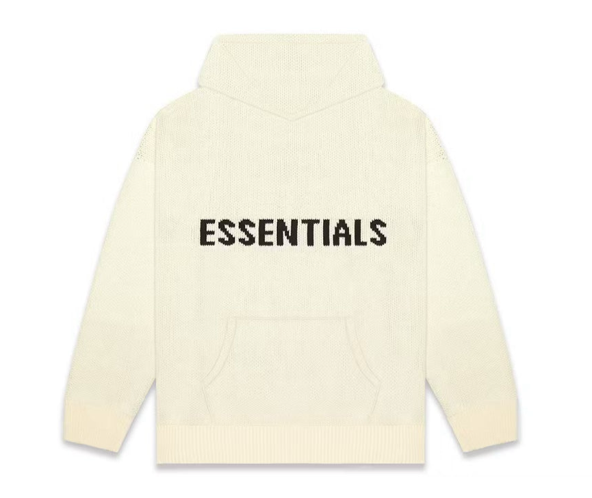 Essentials Knit Hoodie Cream