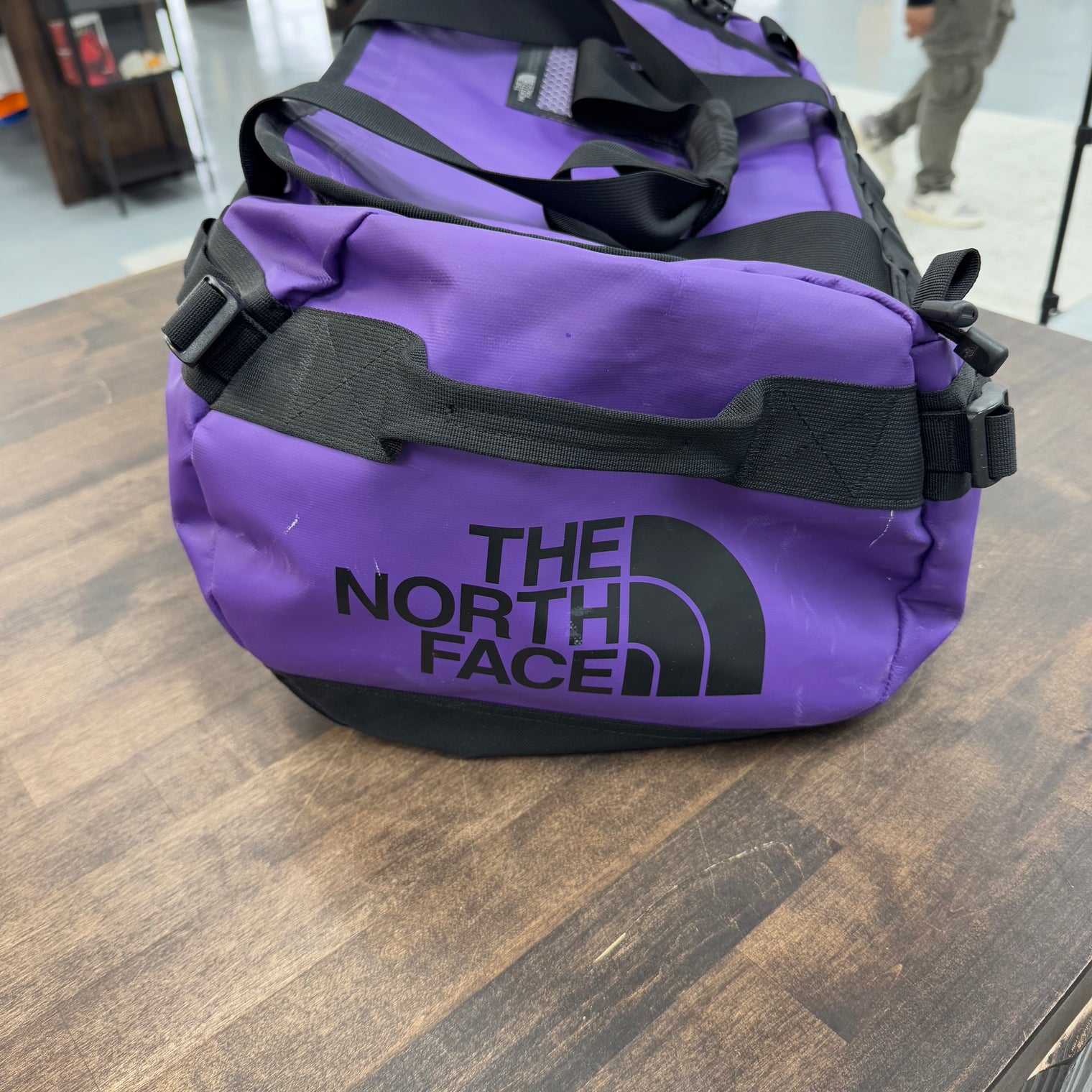 The Supreme Northface Arc Logo Purple Duffle Bag (USED)