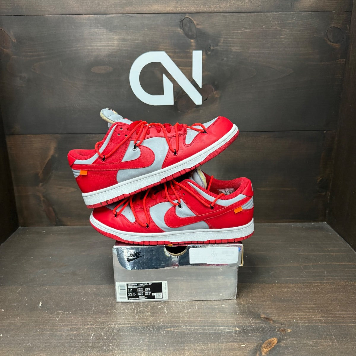 Nike Dunk Low Off-White University Red Size 12 (Pre-Owned)