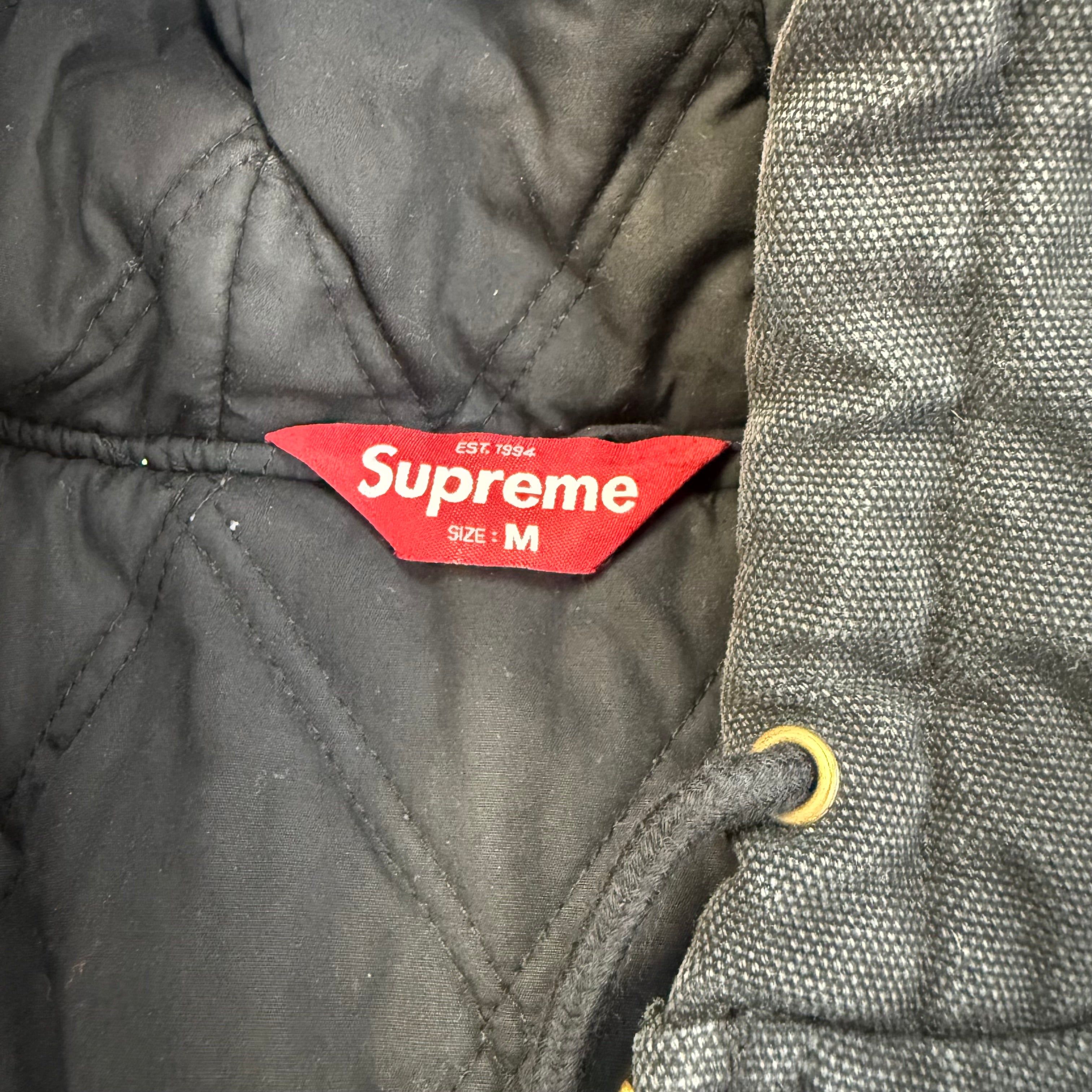 Supreme Reflective Stripe Hooded Work jacket Black (PRE-OWNED)