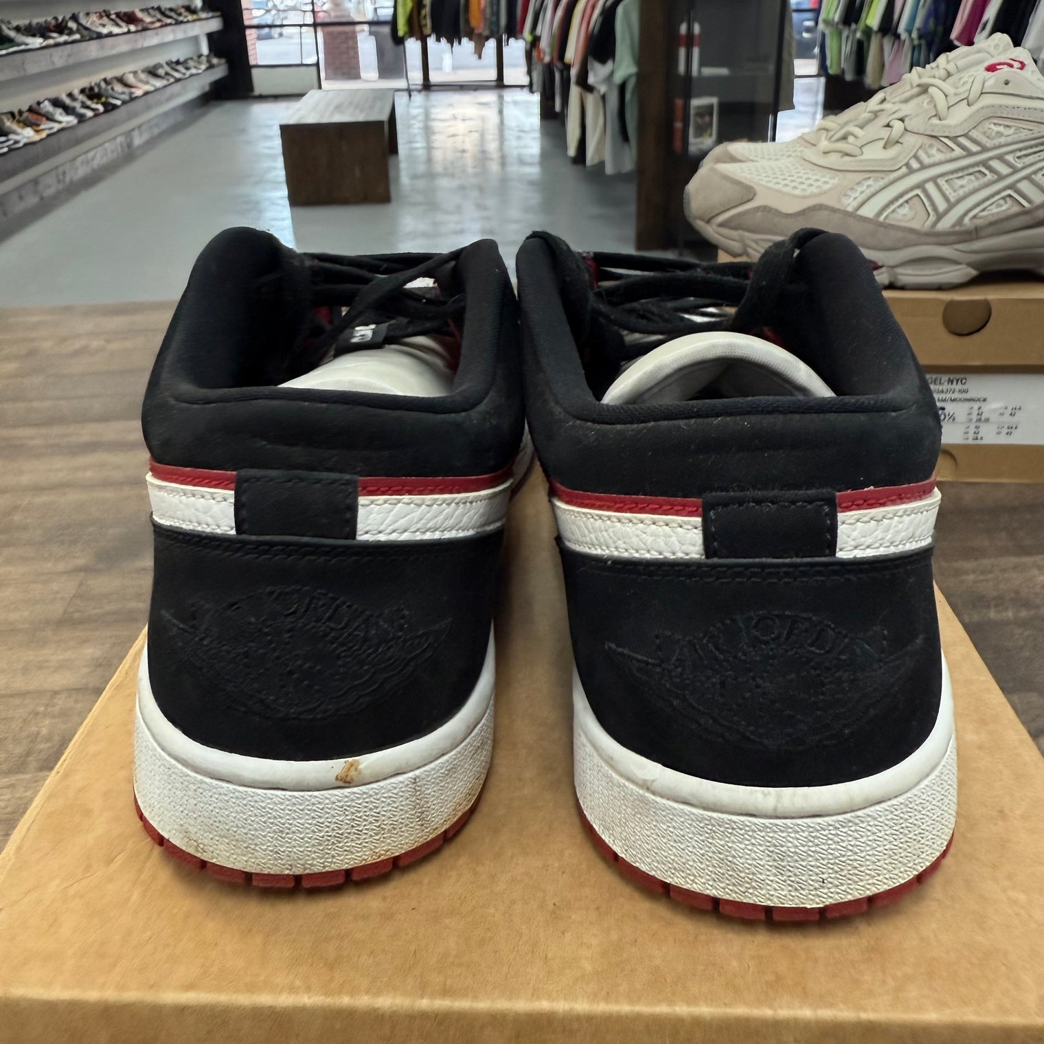 Black White Gym Red Jordan 1 Low (W) (USED, No Box)