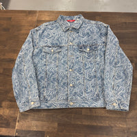 Supreme Script Jacquard Denim Trucker Jacket (USED)