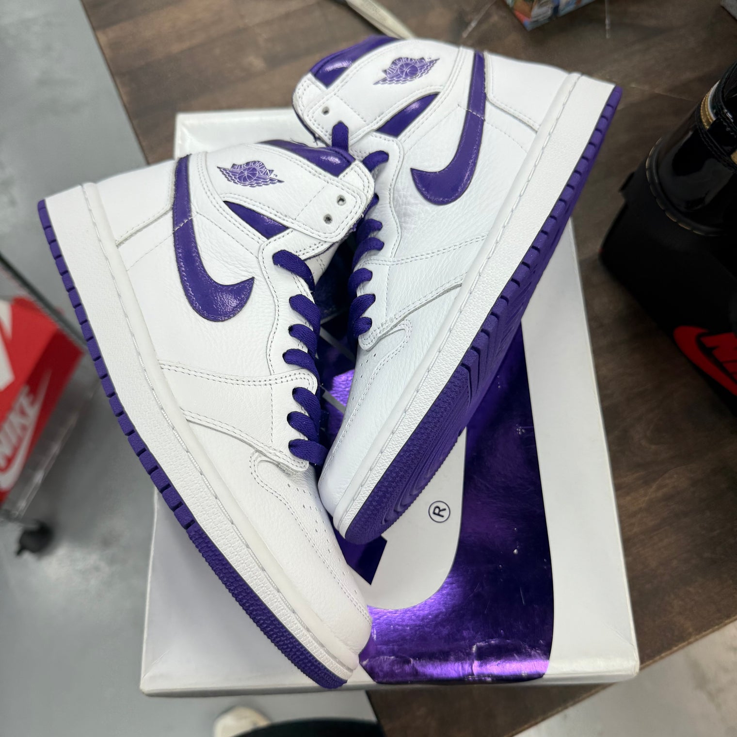 Court Purple White Jordan 1 High (W) (USED)
