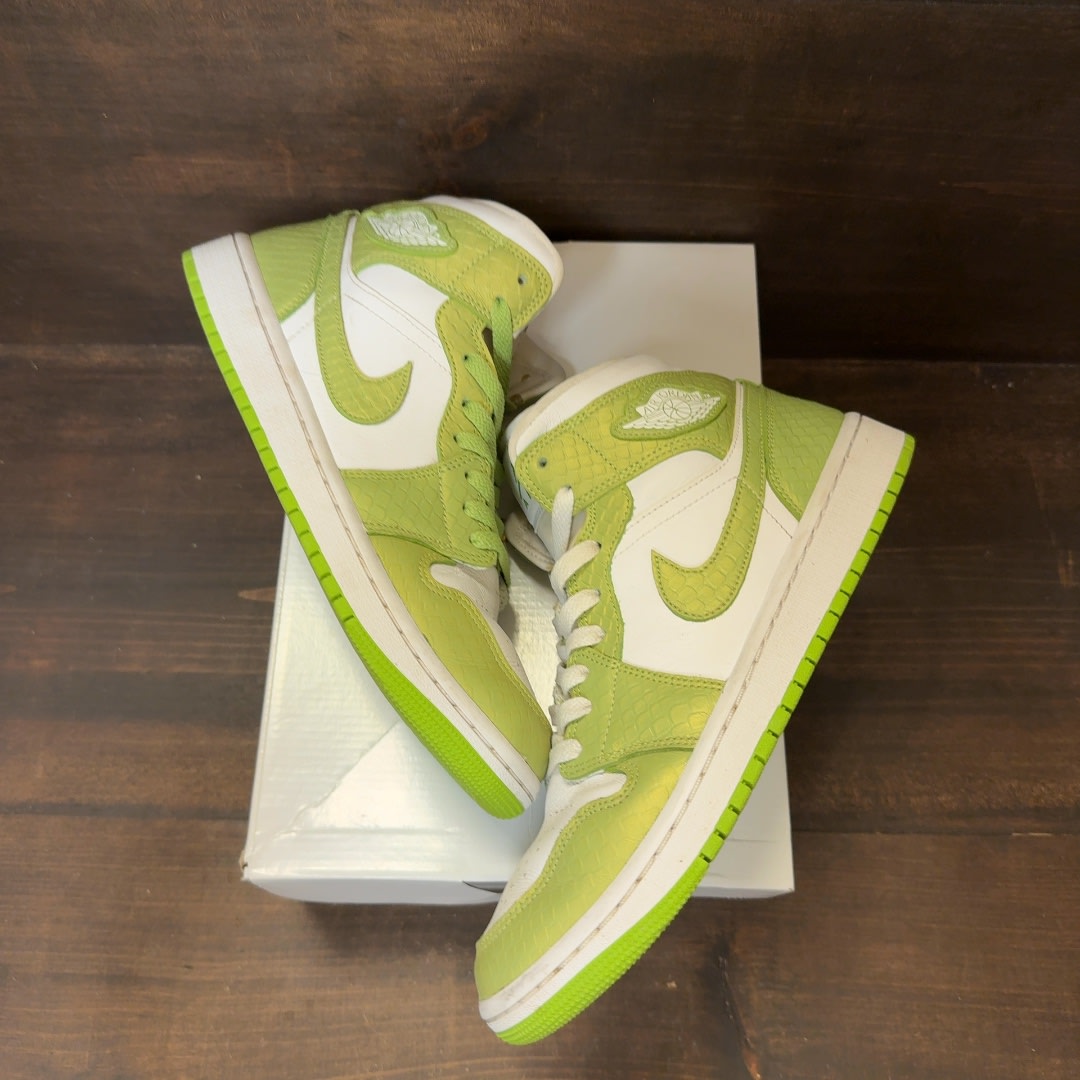 Jordan 1 Mid Green Python (Women's) - Image 2