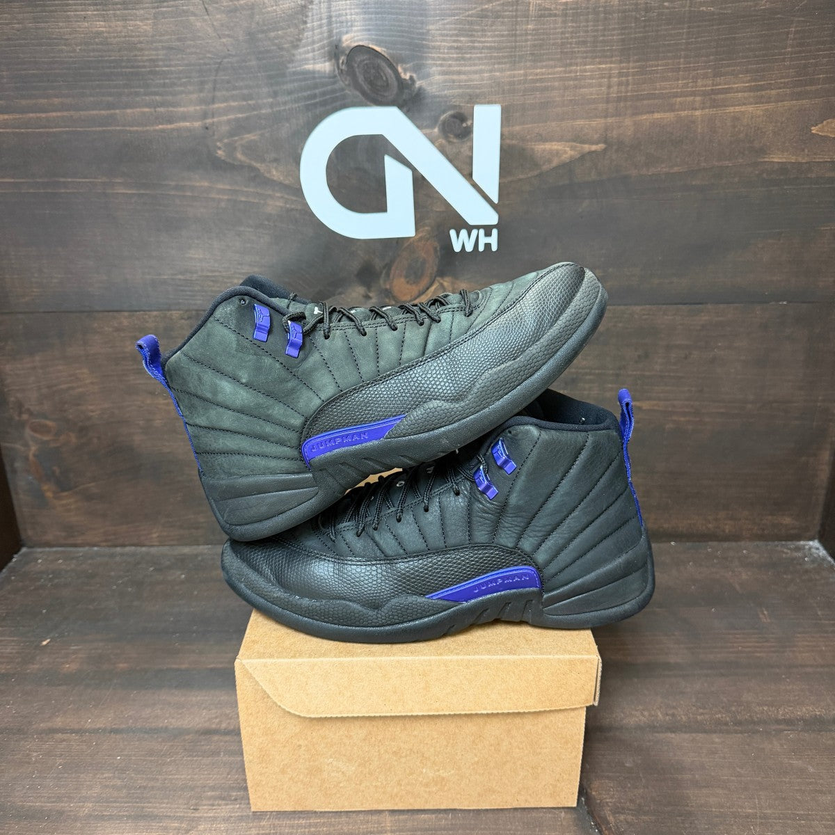 Jordan 12 Retro Black Dark Concord Size 9.5 (Pre-Owned) - Image 1
