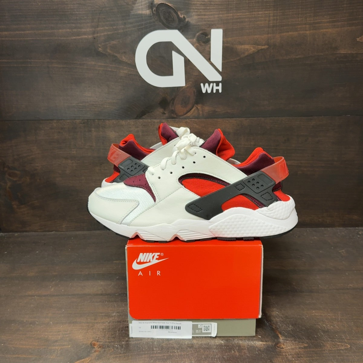 Nike Air Huarache White Red Oxide Size 13 (Pre-Owned) - Image 1