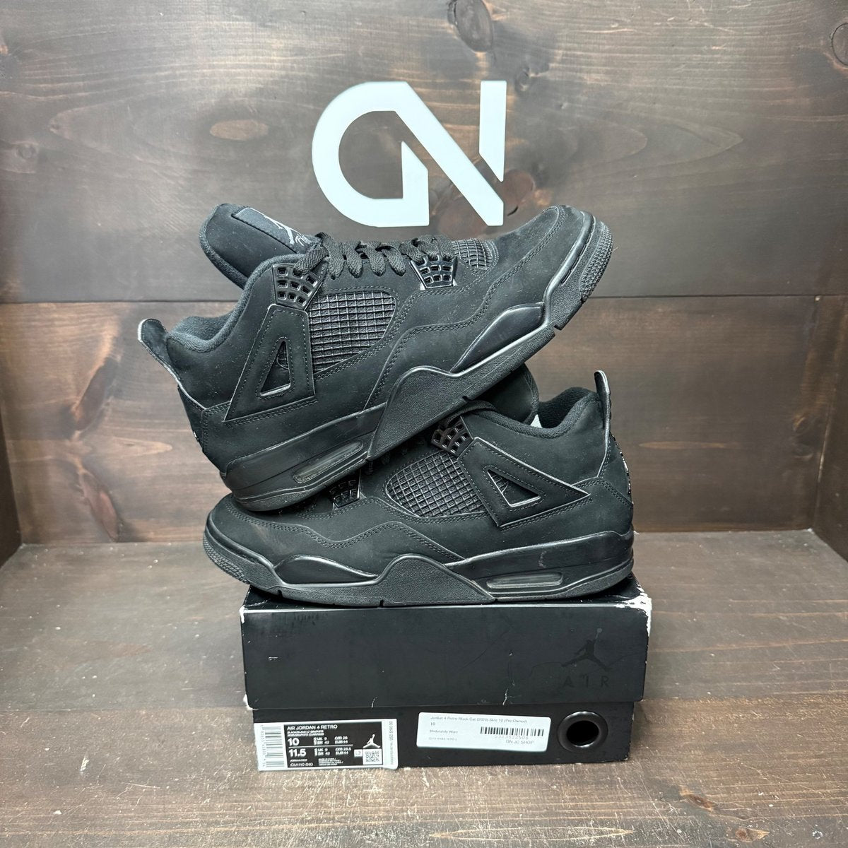 Jordan 4 Retro Black Cat (2020) Size 10 (Pre-Owned) - front