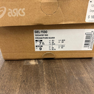 ASICS Gel-1130 Cream Pure Silver Gold Blue Size 7.5 (Pre-Owned) - Image 5