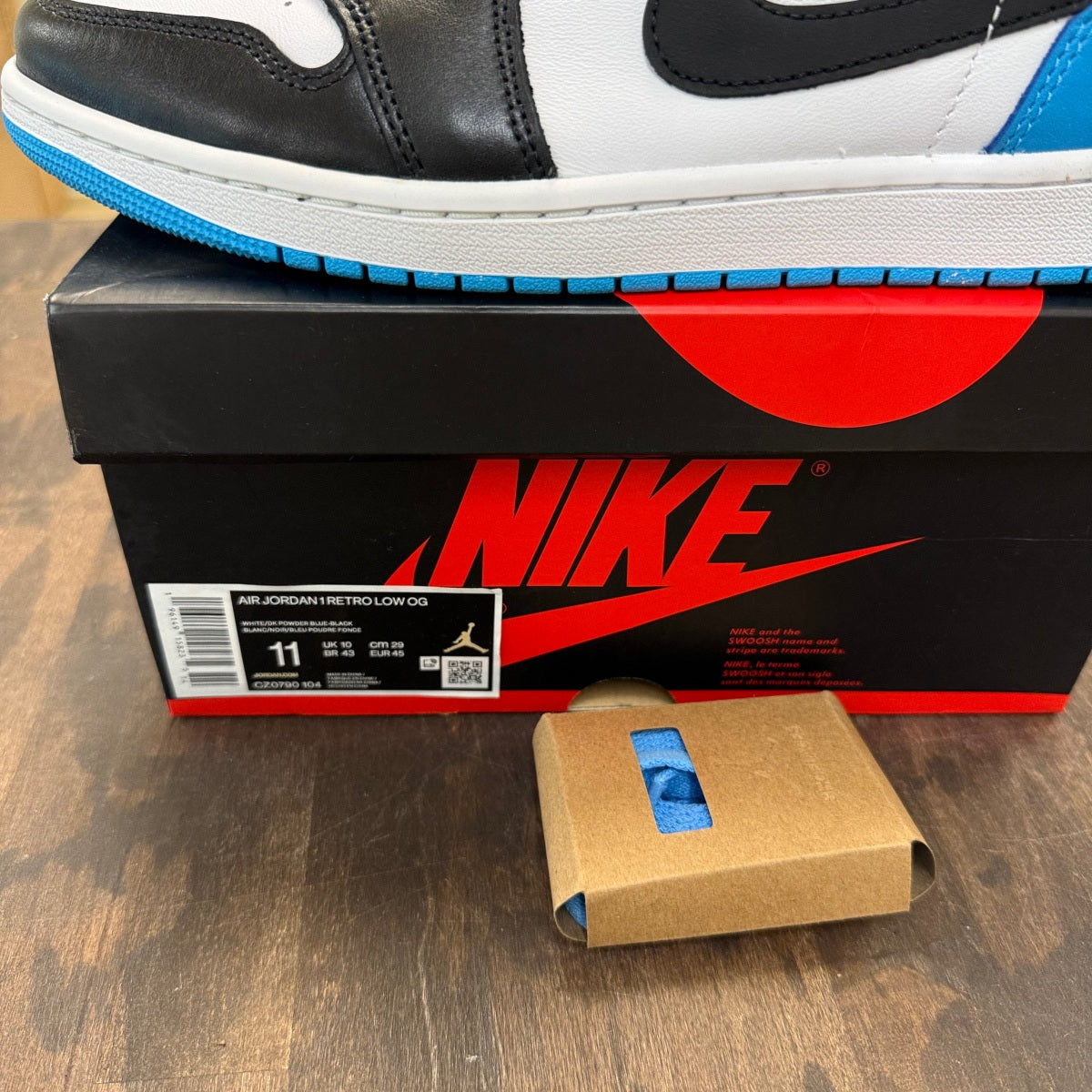 Jordan 1 Retro Low OG Black Dark Powder Blue - Image 7